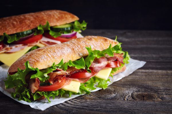 Lunch Sandwich with Bacon, Lettuce, Tomato & Cheese